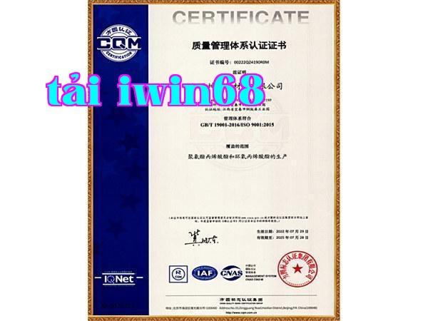 Chứng chỉ chứng nhận ISO